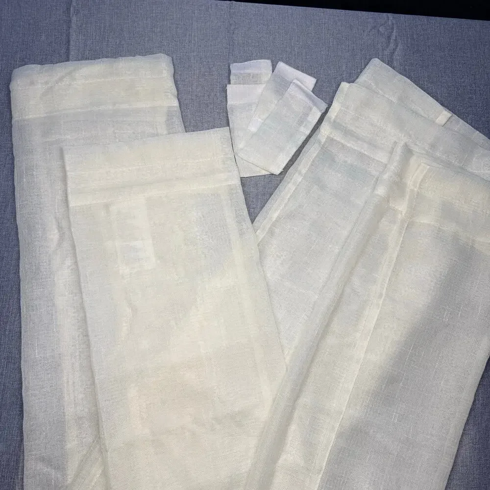 2 Sheer Cream Curtain Panels